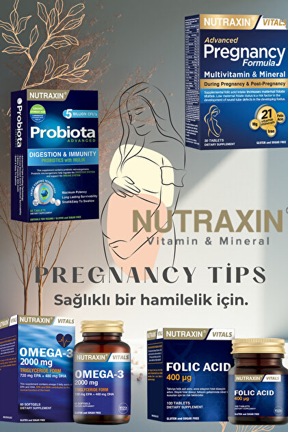 Gebelik Öncesi & Gebelik Dönemi Destek Seti | Pregnancy + Folik Asit + Omega 3 + Probiota