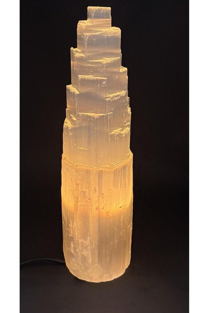 Selenite Natural Tower Lamp 35 cm