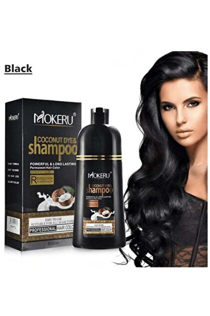♡Bb左1035 MOKERU シャンプー ナチュラルブラック Mokeru Black Hair Color Shampoo (500ml) COCONUT- Trendyol