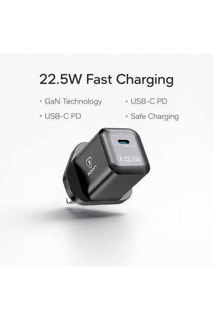 شاحن SPON GaN سريع 22.5W – حجم أصغر، شحن أسرع، أمان أعلى