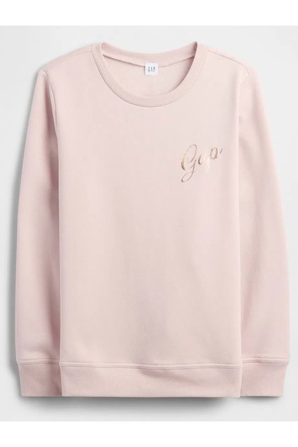 Relaxed Logo 800444 Crew Neck Fleece Sweatshirt Women's Sweatshirt Pudra