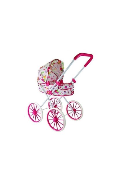 Cărucior pentru păpuși cu roți mari, multicolor