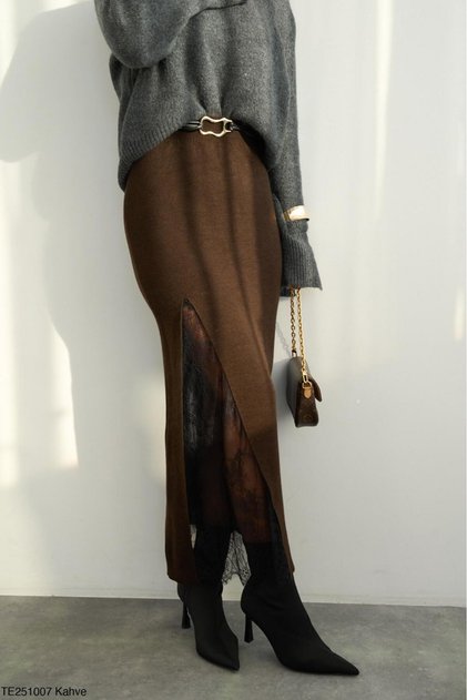 Women's Lace Detailed Knitwear Skirt