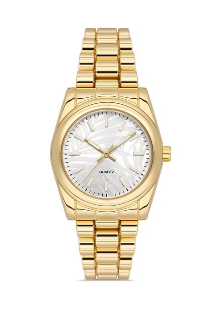 Women's Patterned Dial Gold Color Cordon Bracelet Watch Tctsn000601S0380