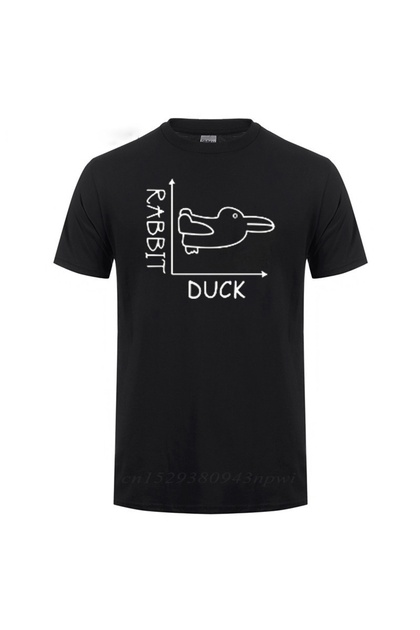 L black Duck Rabbit Fun Math T Shirt Father's Day Present Birthday Gift For Men Funny Adult T-Shirt