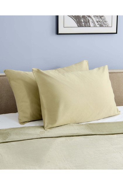 Green Plain Pillowcase (2 Piece)