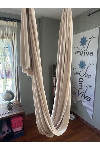 Yoga Hammock Fabric -Sand Beige Cream Equipment Gift Item Can Stretch up to 260cm Width (Ce Certified Products)