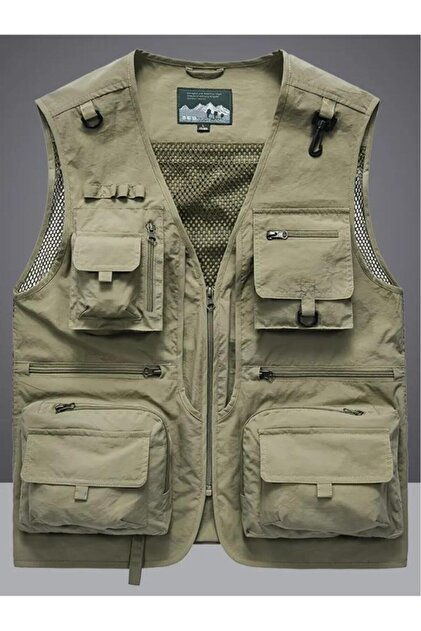 TAKTİK Fishing Vest Breathable Nylon Cargo Vest Jacket Sports Vest