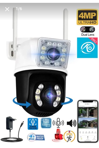 Wifi 360 Derece Güvenlik Kamerası Ptz 3mp Hareketli Sesli Gece Renkli Görüntülü