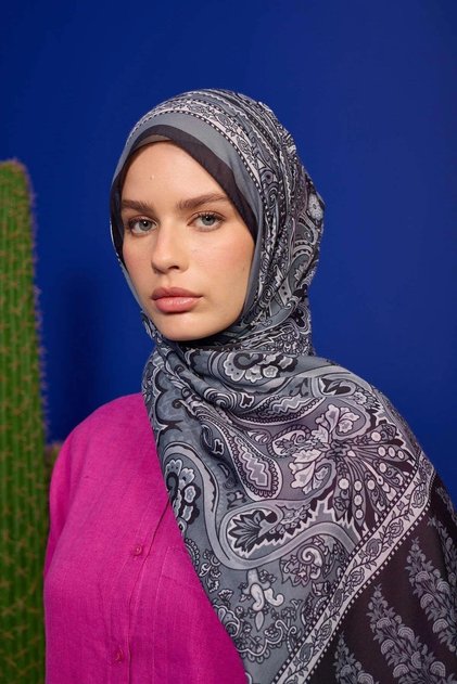 Marrakech Koleksiyon Soft Şal Koyu Gri Siyah 3049-02