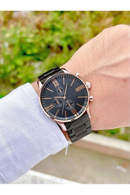 Black Cord Rose Case Color Analog Wristwatch (the Product Is Not a Calendar..)
