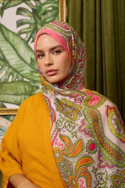 مجموعة Marrakech شال ناعم ناعم وردي أخضر 3048-12