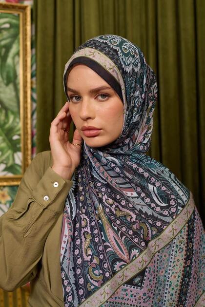 Marrakech Collection Soft Shawl Black Grey 3047-08