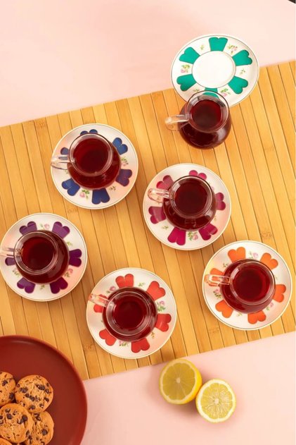 Beyoğlu 6 Kişilik 12 Parça Kulplu Çay Seti 210 Ml 17901