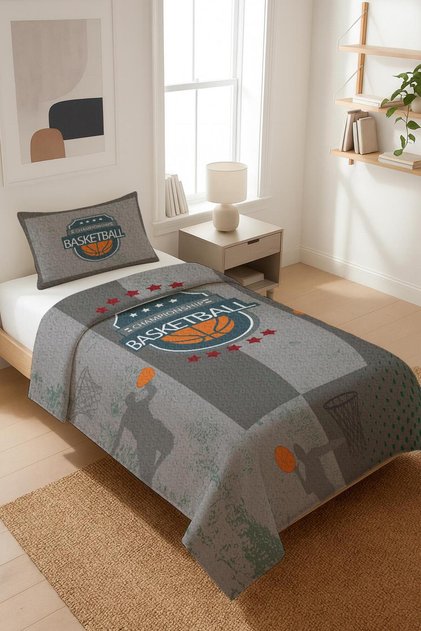 Shiny Velvet Fabric Single Children's Bedspread Set (2 Pieces) Tky0015