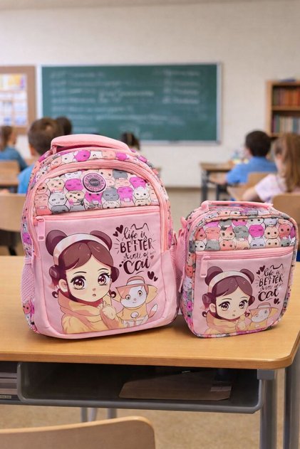 Vital Lux Bag School Bag Backpack 3 Compartments Lunch Box with Gift Original 1 Year Warranty