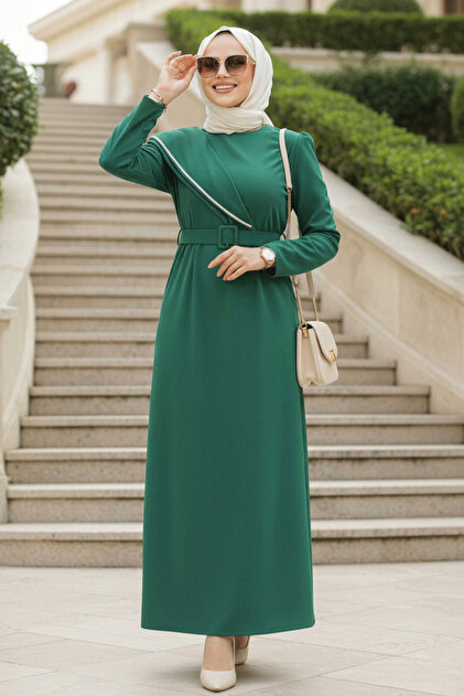 emerald green dress with hijab Emerald Green dress free size with attached hijab ScarfTurbanHijab