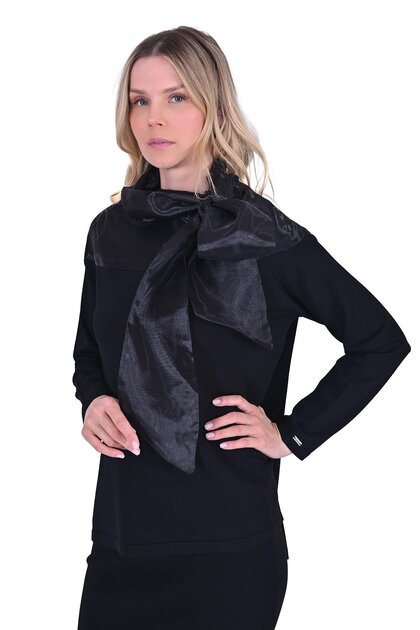 Bow Knitwear Tunic Black