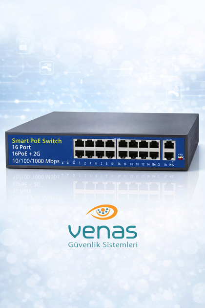 16 Port 48V Gigabit 16 kanal ağ IP kamera için POE Switch