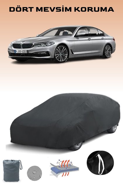 Siyah, BMW 5 SERIES (G30) 2016 - 2021, Araba Brandası, Oto Örtüsü, Araba Çadırı