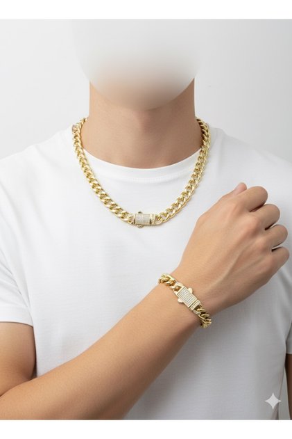 Xuping Kalitesi kaplamali Gold Gurmet Takim Seti Kolye Bileklik