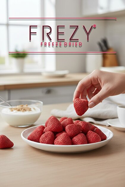Frezy Freeze Dry ÇİLEK DİLİMLERİ Dondurularak Kurutulmuş Sağlıklı