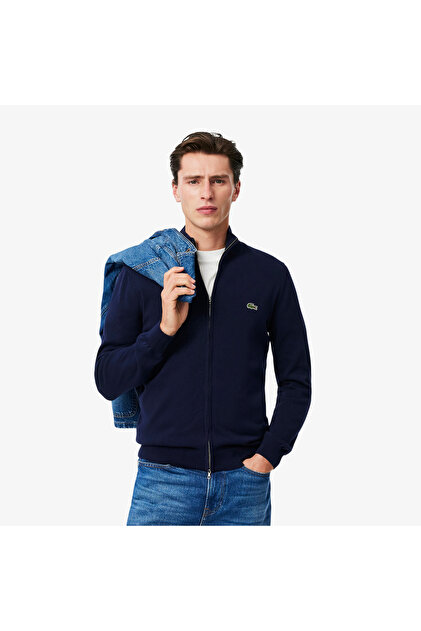 Erkek Regular Fit Fermuarlı Lacivert Kazak