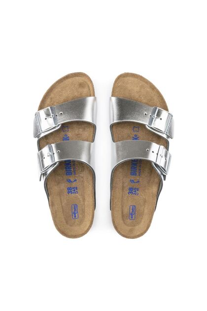 銀製品 約163.40 grms Silver Fine. 950. 925 Birkenstock ARIZONA SFB NL METALLIK GRİ GÜMÜŞ RENK ÇİFT BANTLI