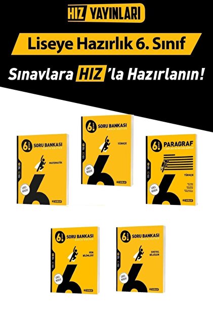 Hız Yayınları HIZ 6. Sınıf Matematik, Türkçe, Fen Bilimleri