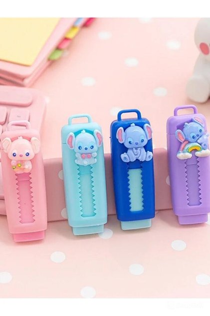 Stitch Sürgülü Silgi – Pastel Renkli Sevimli Okul Silgisi (Tekli)