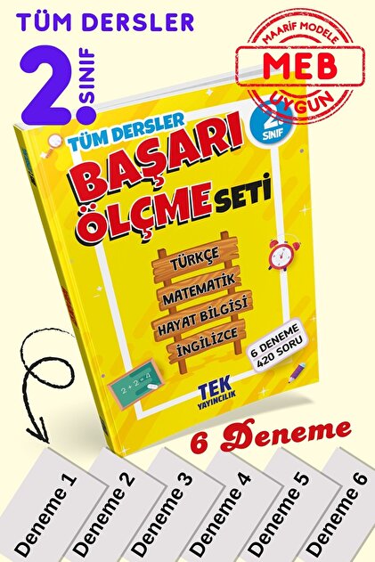 2. Sınıf Tüm Dersler Başarı Ölçme Seti - 6 deneme sınavı - Soru Kitapçıkları