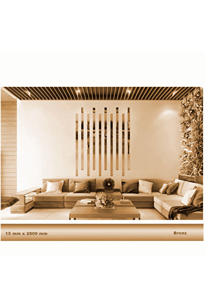 EYM 15 mm x 2800 mm Bronz Sibu Aynalı Pleksi Şerit Mobilya Süsü