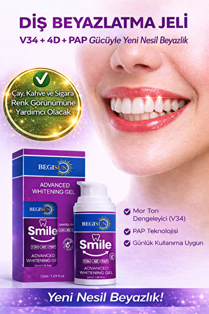 oliways Begisun Smile Mor Ton Diş Bakım Jeli 50 ml – V34 & 4D