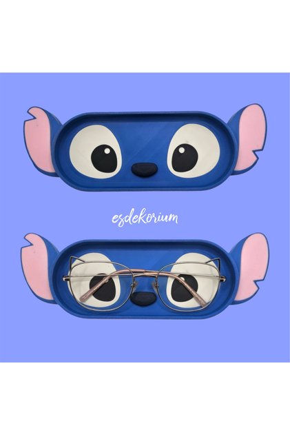 Stitch Figürlü Gözlük Standı – Şık Masa Üstü Organizer / Gözlük Kutusu