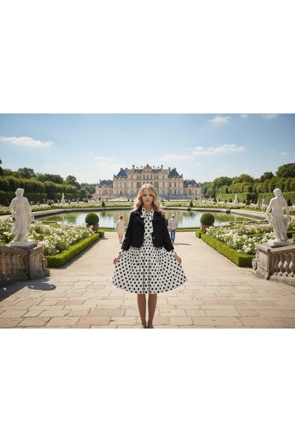 Girl's Pleated Dress and Jacket Two-Piece Set - 100% Cotton - Holiday Wear
