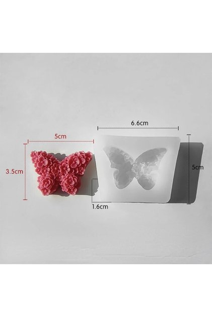 A Rose Butterfly Candle Silicone Mold DIY Flower Soap Making Tool Resin Chocolate Mold Valentine Bi.