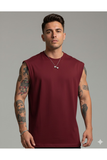 Unprinted Plain Zero Sleeve Basic T-Shirt