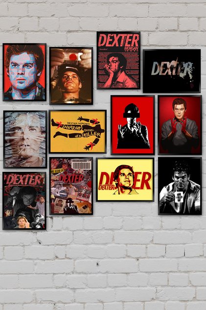 Dexter Morgan Dizi Dekorasyon Tablosu 12li Dekoratif MDF Tablo Seti