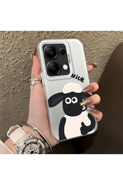 Xiaomi Redmi Note 13 Pro 4g Compatible Silicone Edge Hard Back Anti-Fall Lamb Pattern Case