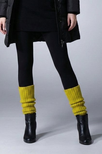 Premium Kışlık Kalın Örgü Triko Tozluk Çorap %100 Akrilik Leg Warmer Ayak Isıtıcı