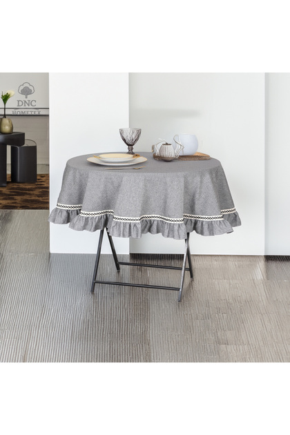 Bultan Linen Anthracite Round Special Series Tablecloth