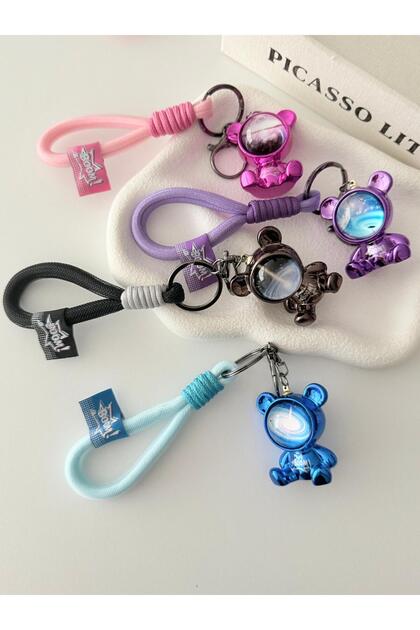 4-Piece Silicone Little Astronaut Keychain and Bag Ornament