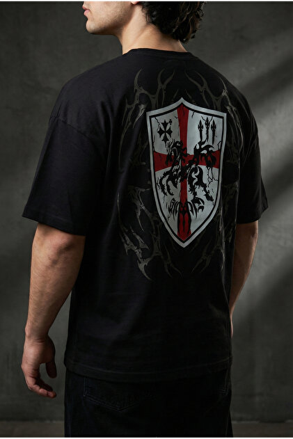 Dark Knight - %100 Pamuk Siyah Oversize Tshirt