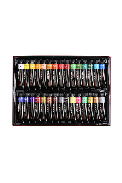 30 Colors Acrylic Paint Set 12ml/Tube Rich Pigments Colors Non Toxic Non Fading