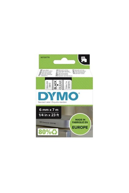 43610 Standard D1 Labeling Tape Black Print on Clear Tape - 6mmx7mm | S0720770