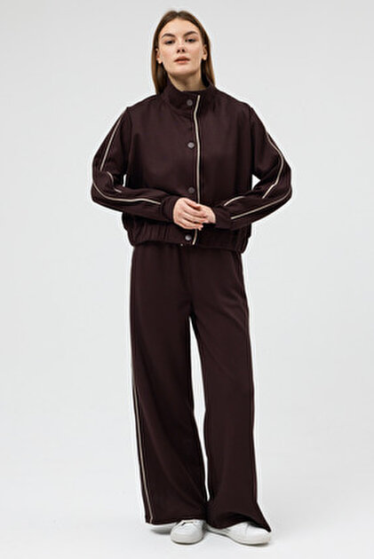 Zitex Modal Tracksuit Set with Astar Pocket Details Mid-length high collar, cylindrical details, modal fabric tracksuit