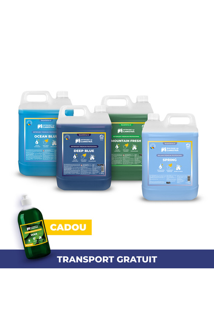 Pachet Family Detergent 3x5L + Balsam 5L + 500 ml cadou detergent vase