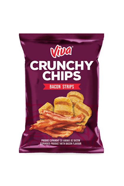 Crunchy Chips cu Aromă de Bacon 80 g