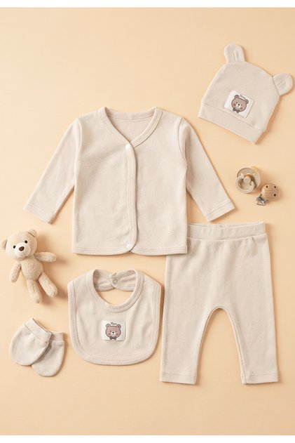Baby Girl Baby Boy 100% Cotton 5-Piece Newborn Hospital Discharge Set