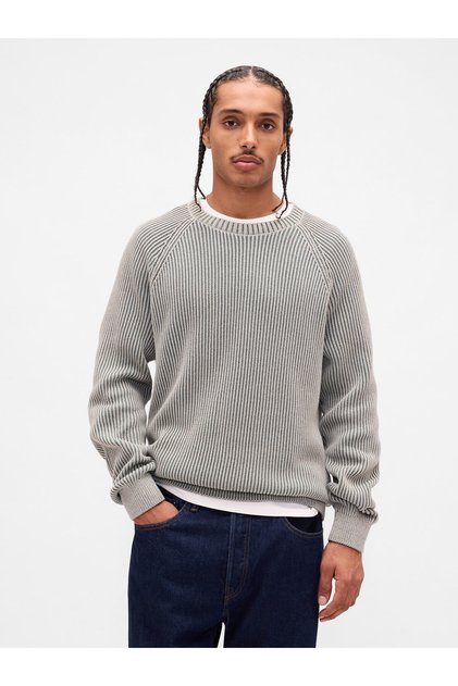 Erkek Açık Yeşil Classic Raglan Bisiklet Yaka Kazak